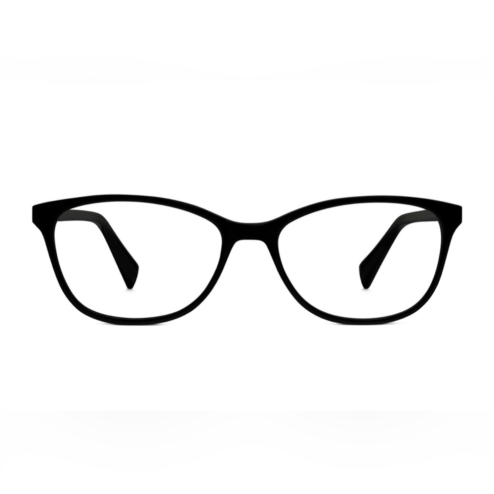 Non-Prescription Warby Parker Daisy Eyeglass Frames Jet Black Medium Width